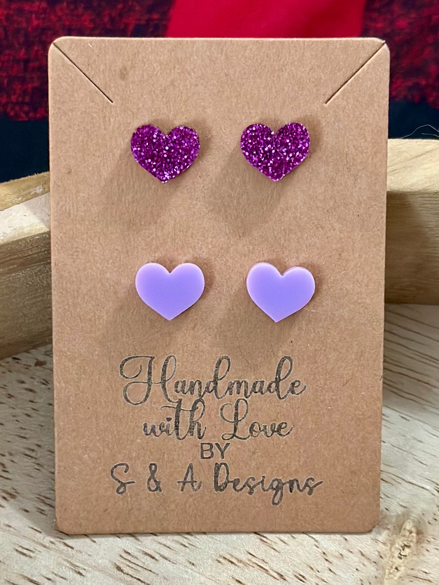 Heart stud earrings