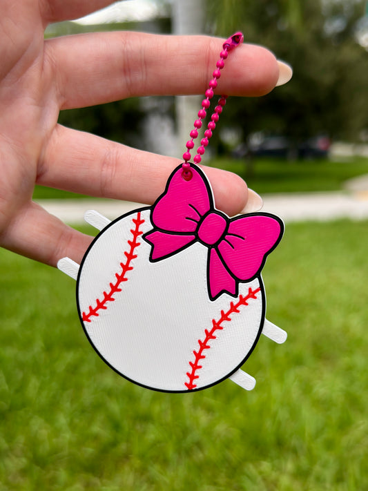 Baseball Bow Hair Tie Holder