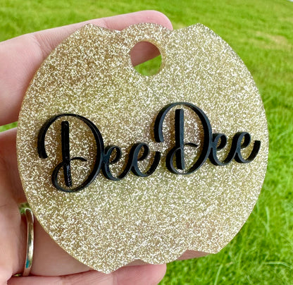 Custom nameplate tumbler Topper