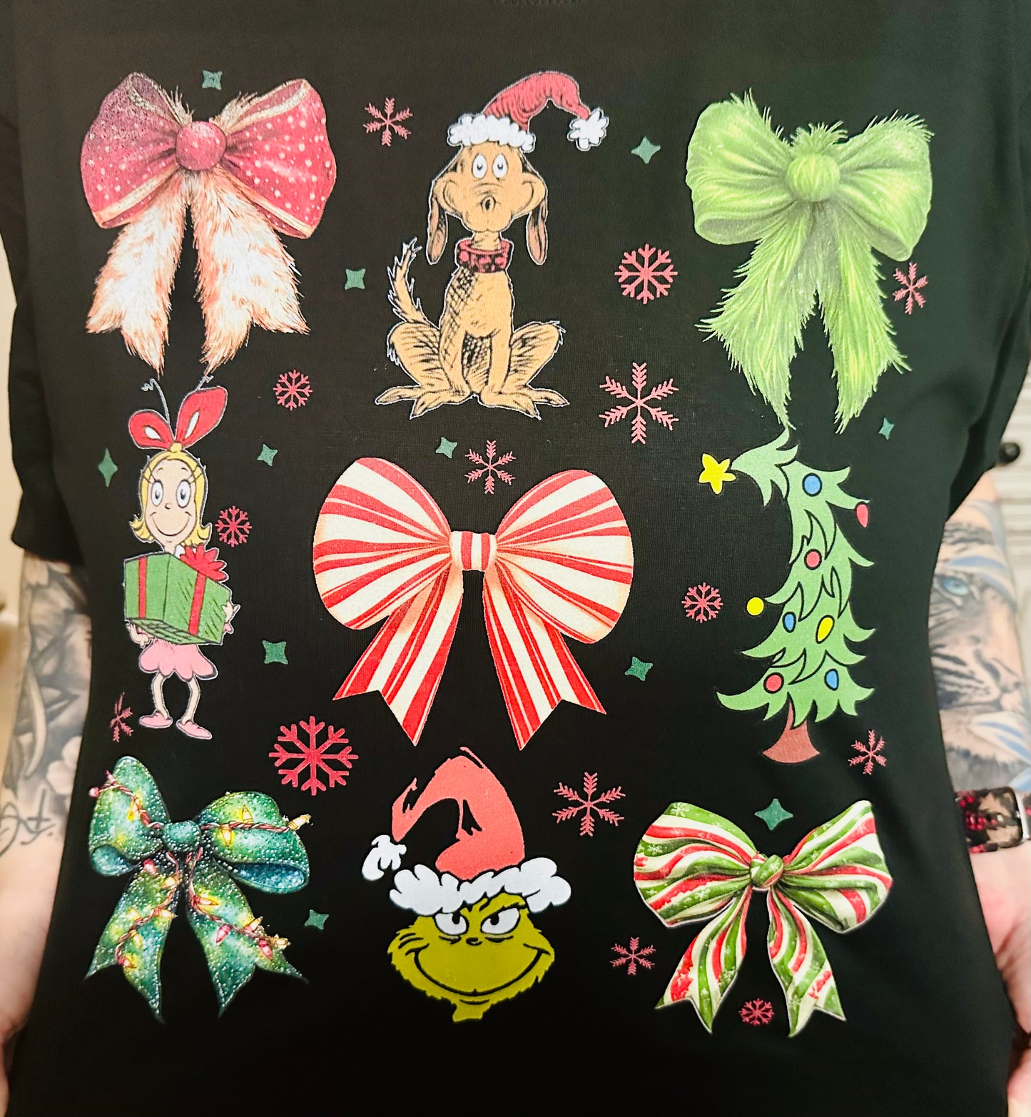 Grinch Coquette Bow Tee