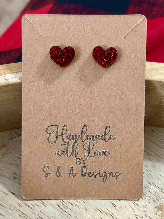 Heart stud earrings