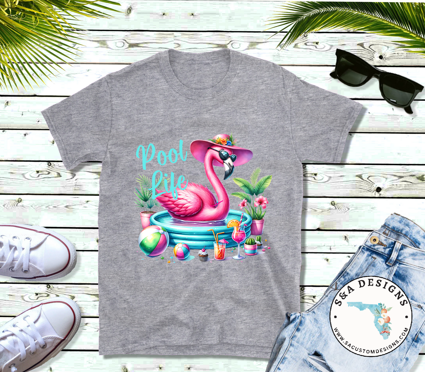 Pool Life Flamingo Tee