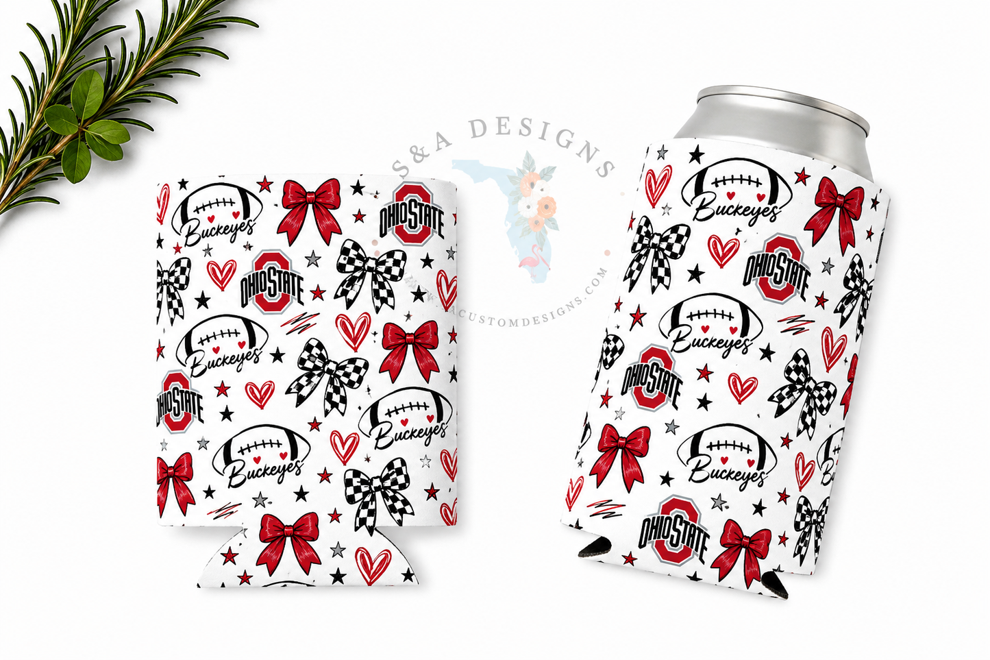 Neoprene Drink Can Koozies - Football