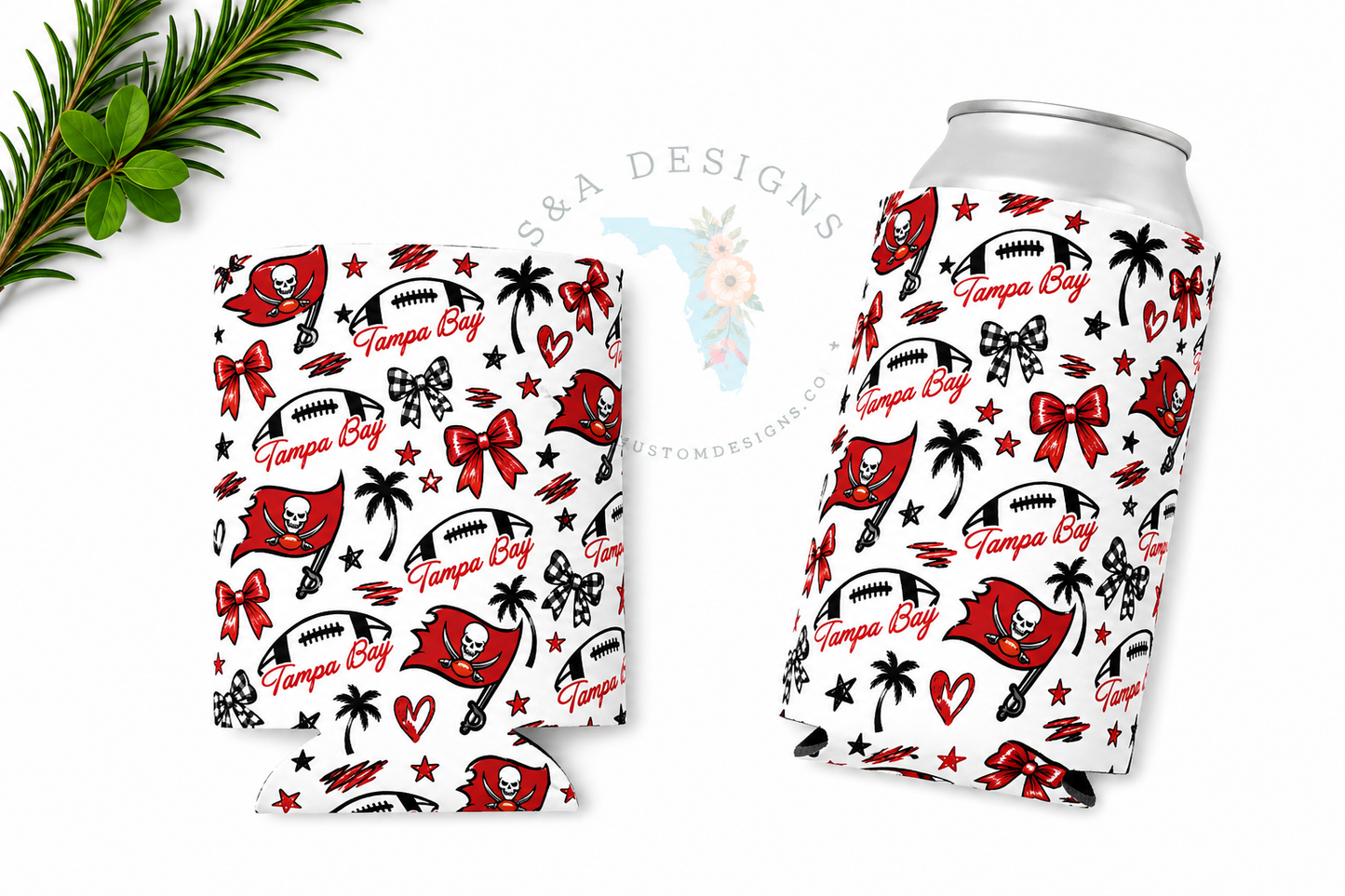 Neoprene Drink Can Koozies - Football