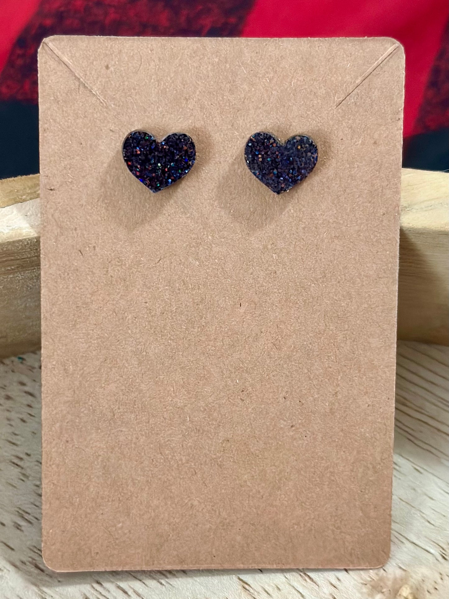 Heart stud earrings