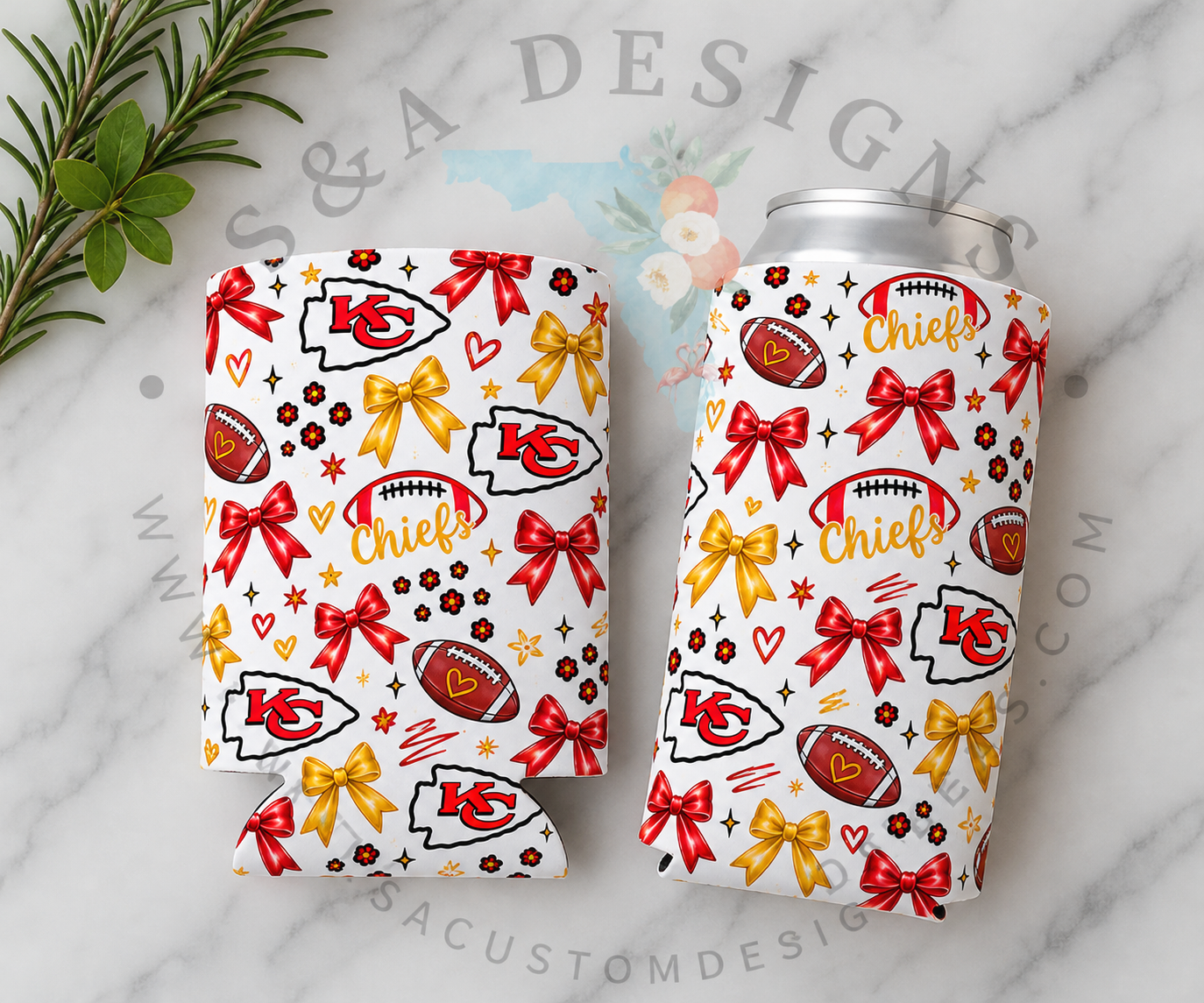 Neoprene Drink Can Koozies - Football