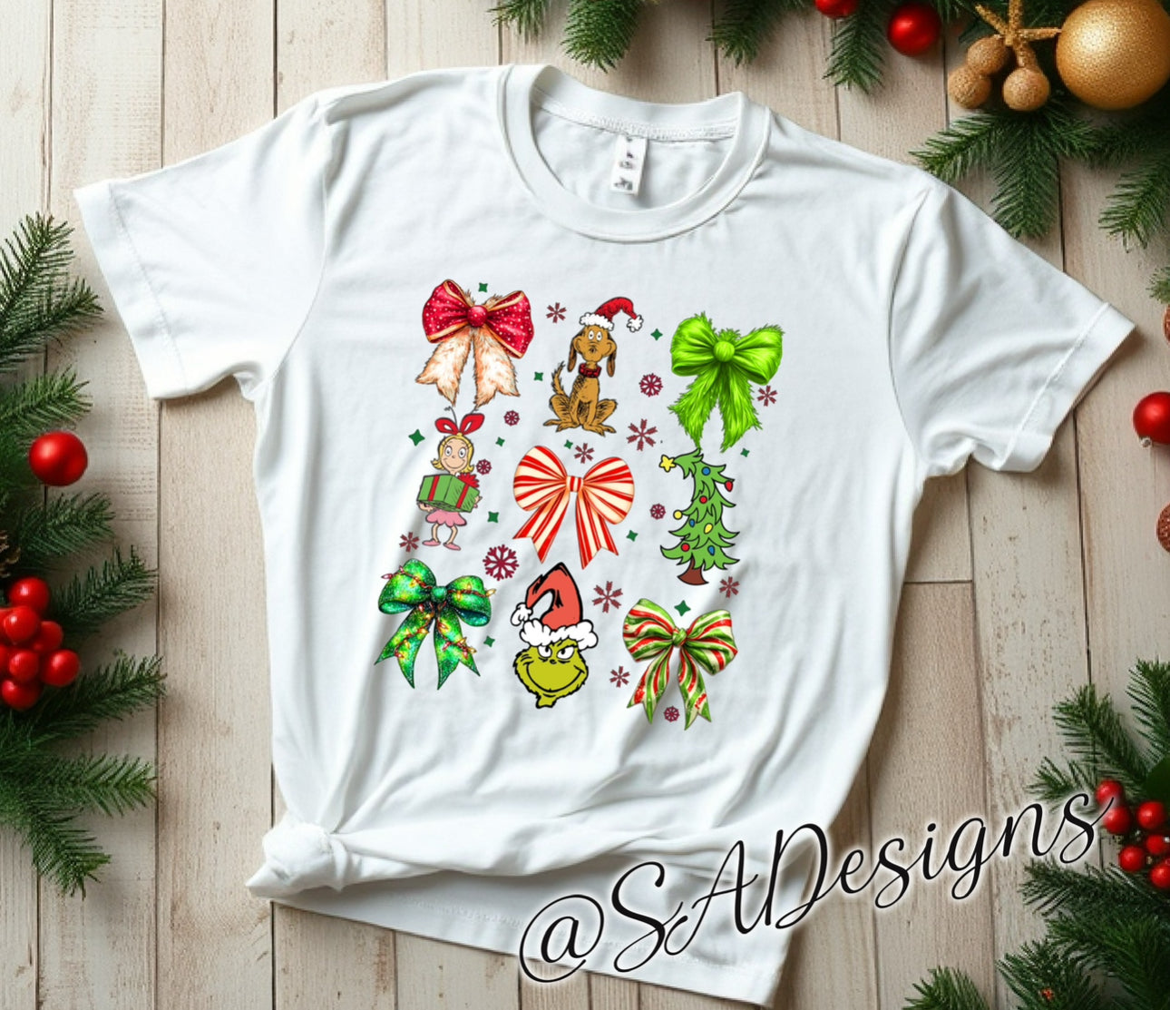 Grinch Coquette Bow Tee