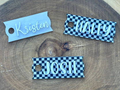 Custom nameplate tumbler Topper