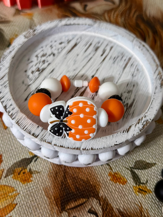 Tumbler Handle Charm - Polka Dot Pumpkin