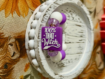 Tumbler Handle Charm - 100% That Witch