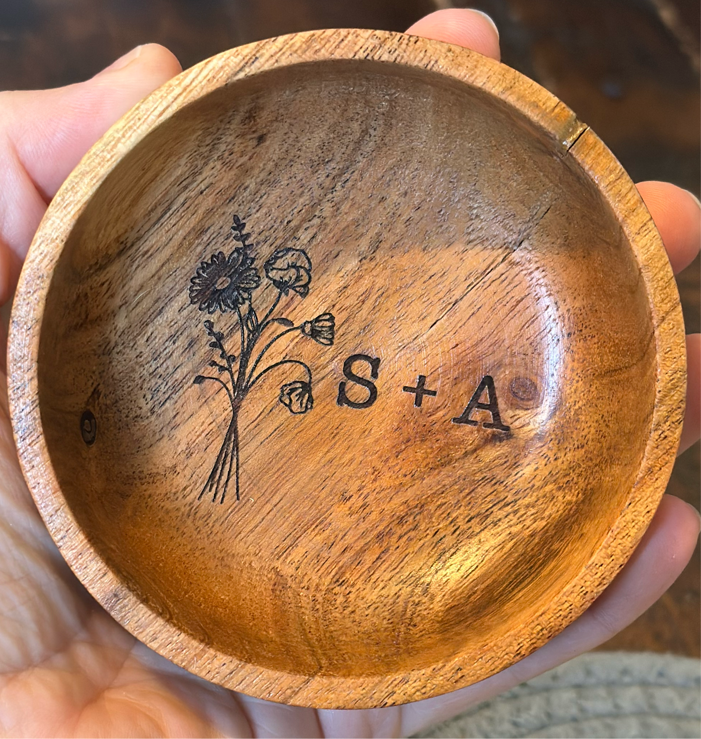 Personalized Wood Ring/Jewelry Dish