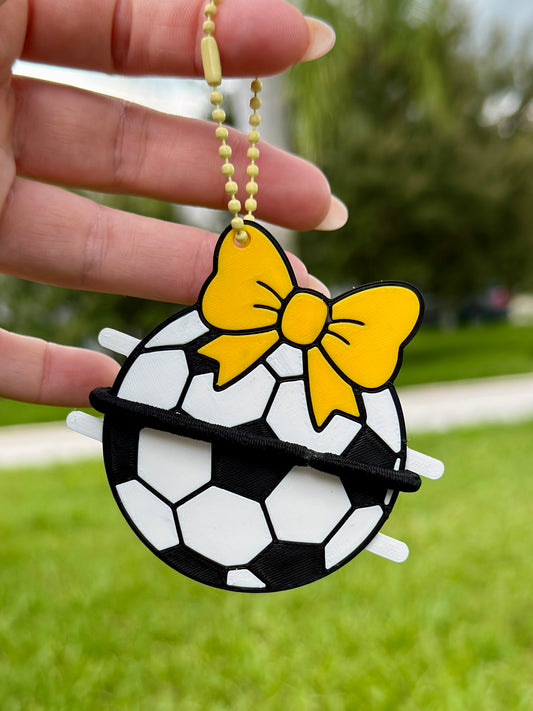Soccer Bow Hair Tie Holder
