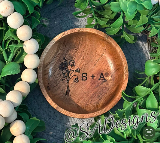 Personalized Wood Ring/Jewelry Dish