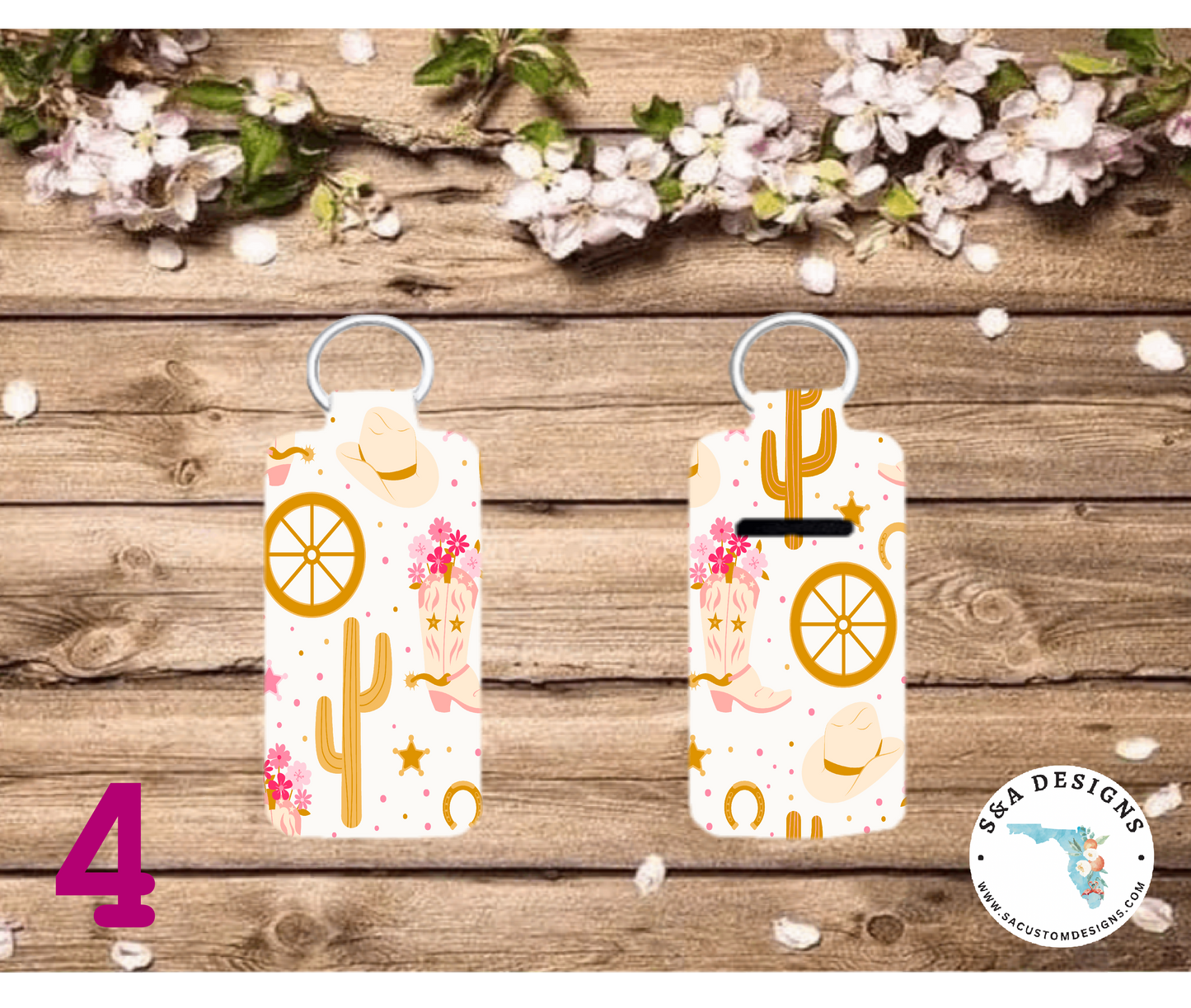 Neoprene Chapstick Keychain - Western