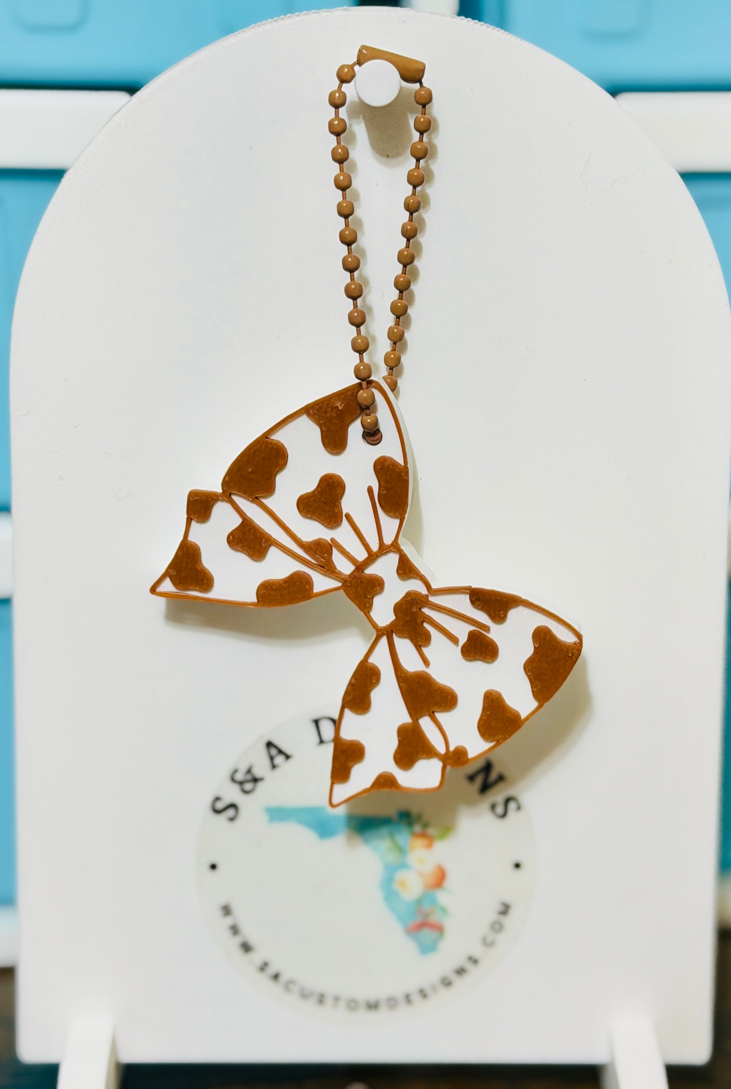 Nail Savers - Can Tab Opener (Keychains) - Cowprint Bow