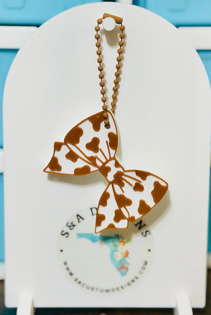 Nail Savers - Can Tab Opener (Keychains) - Cowprint Bow
